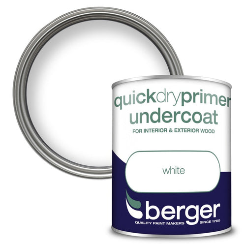 Berger Quick Dry Primer Undercoat 750ml White-Eclipse Fencing