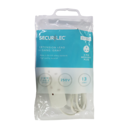 Securlec 4 Gang Extension Lead 2m 13 Amp-Eclipse Fencing