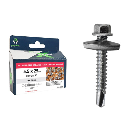 Self Drilling Screws for Steel Roofing - Hex Head with Integrated Washer-Eclipse Fencing