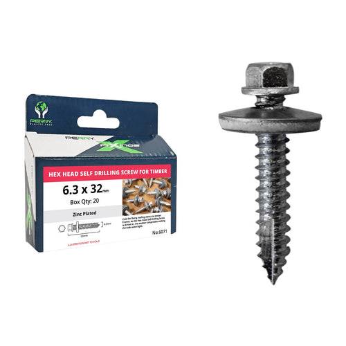 Self Drilling Screws for Timber Roofing - Hex Head with Integrated Washer-Eclipse Fencing