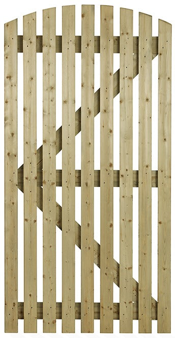 Slatted Curve Side Gate-Eclipse Fencing